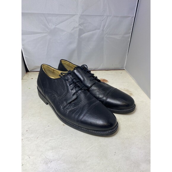 Studio Belvedere Shoes Mens 10 D Duke Dress Cap Toe Oxford Black Leather Lace Up - Picture 1 of 6